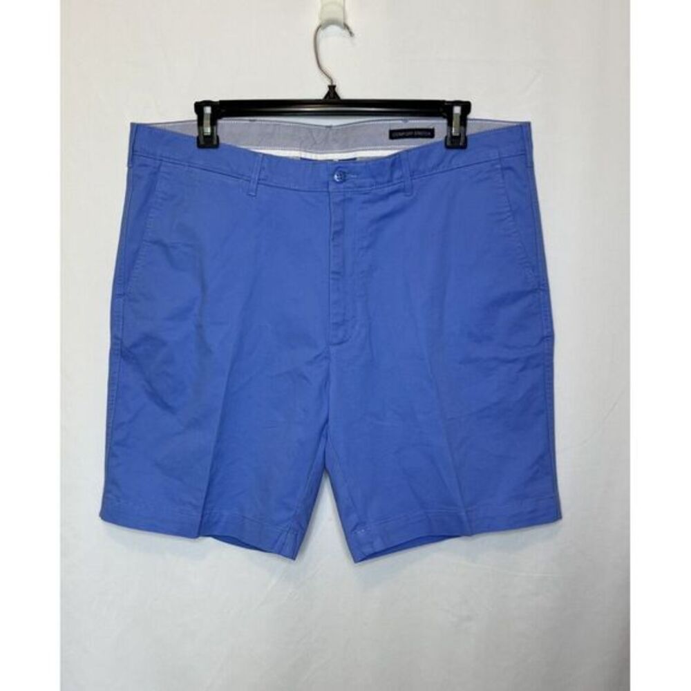 Cremieux Men's Size 40 Blue Chino Flat Front Shorts Comfort Stretch Cotton Blend